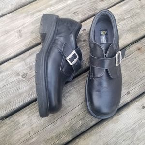 Dr Martens Vintage MIE 9238 Platform Lug Sole Chunky Monk Strap Black Leather